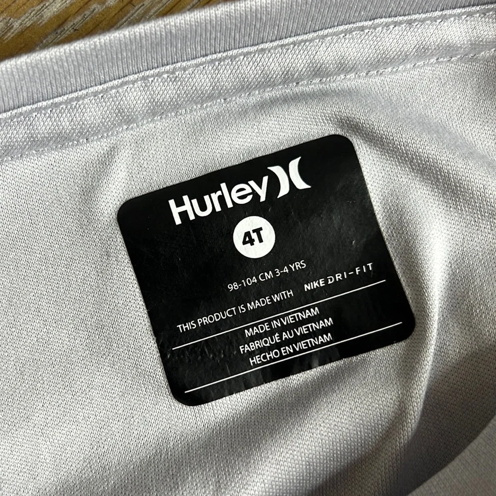 HURLEY Nike Dri-Fit UPF 50+ Grey Long-sleeve Lightweight Performance Top